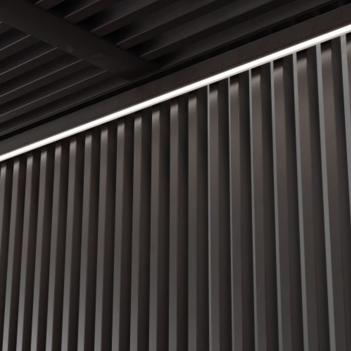 Latéral vertical en aluminium avec faisceau lumineux